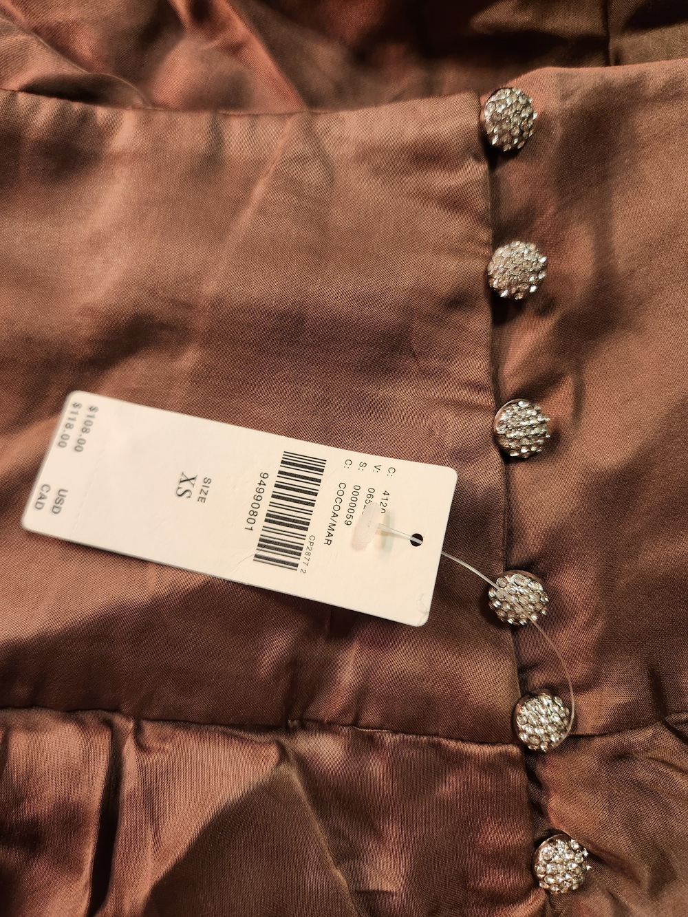 Anthropologie Chocolate Brown Satin Asymmetrical Tie Back Viscose Skirt XS - Picture 12 of 16